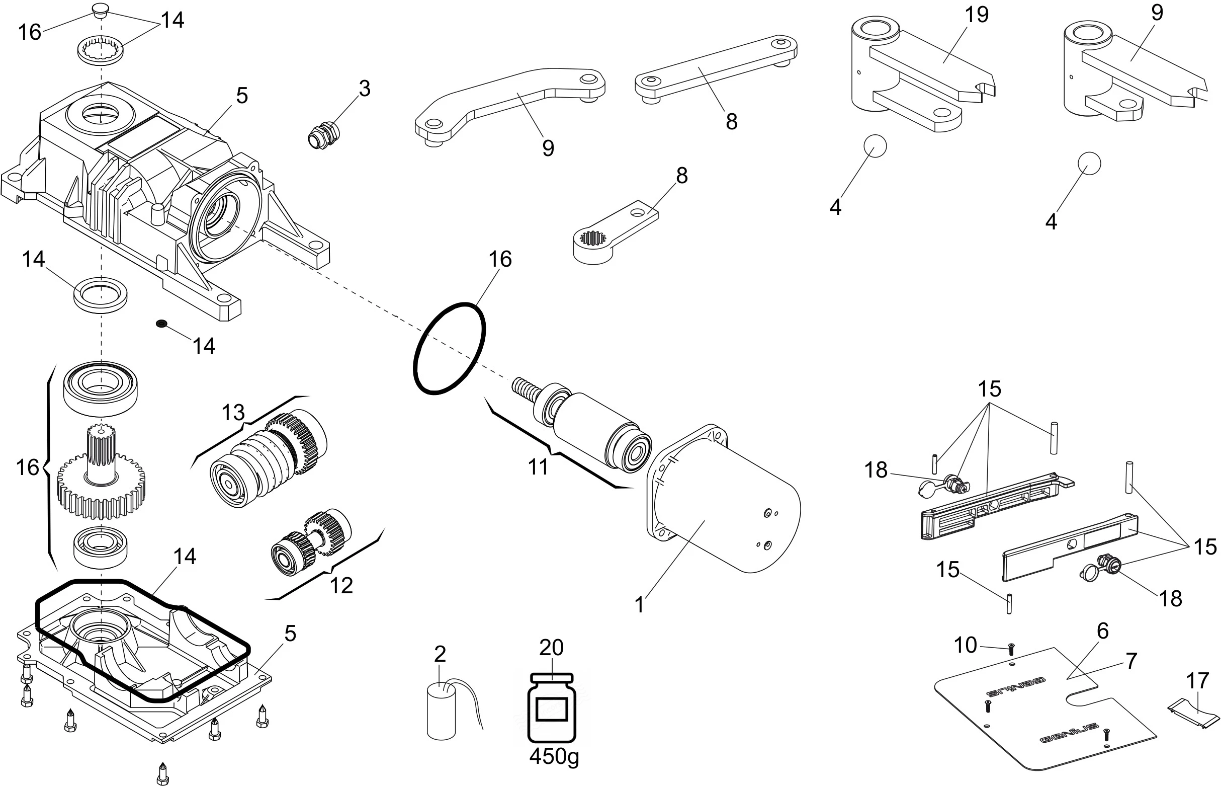 Service parts Genius Genius Roller 230V Slow